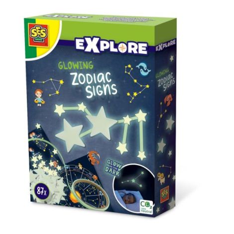 Set autocolante fosforescente cu semne zodiacale pentru copii - imagine 6